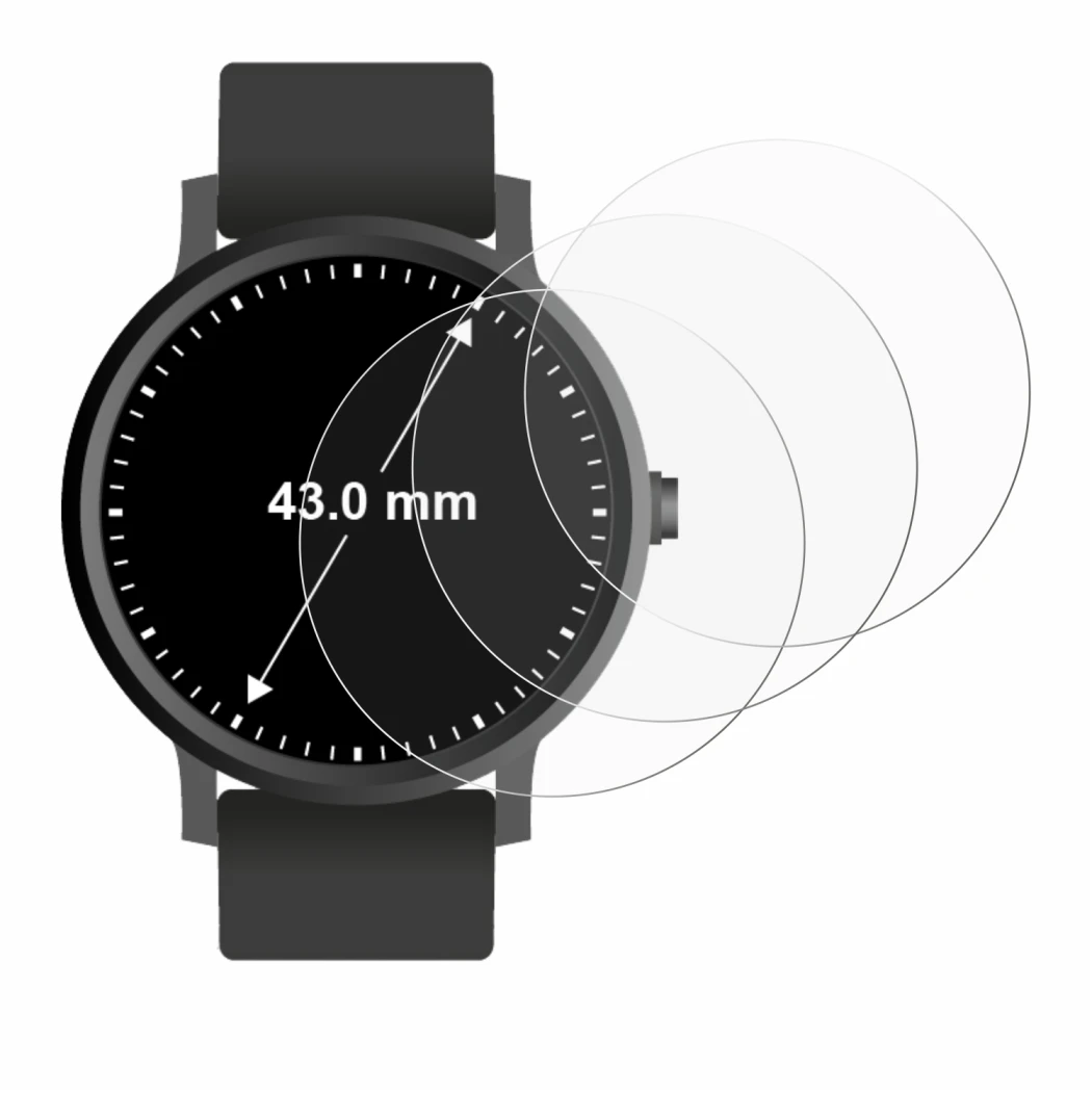 Immagine del dispositivo Orologi (Circolare, ø: 43 mm) con un'ampia varietà di protezioni per lo schermo.