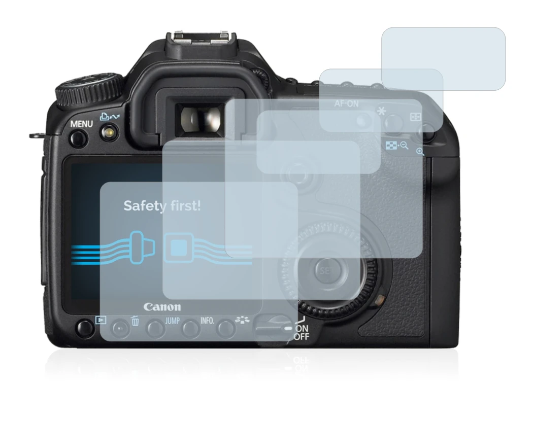 Immagine del dispositivo Canon EOS 40D con un'ampia varietà di protezioni per lo schermo.