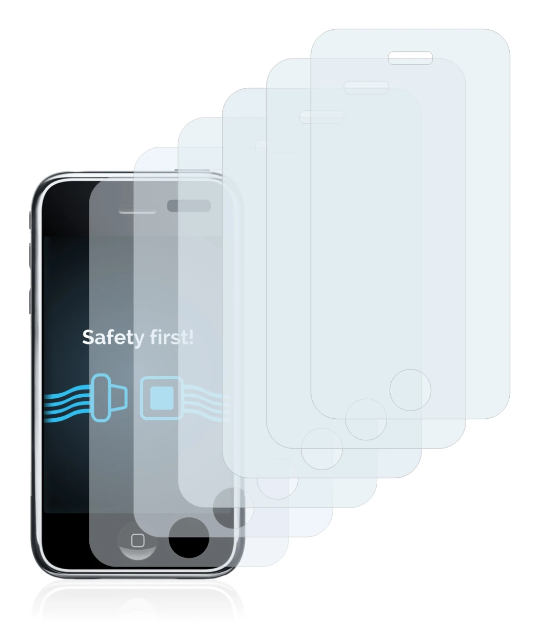 Immagine del dispositivo Apple iPhone 3G con un'ampia varietà di protezioni per lo schermo.