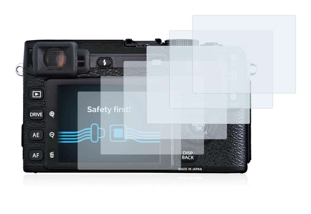 Immagine del dispositivo Fujifilm X-E1 con un'ampia varietà di protezioni per lo schermo.