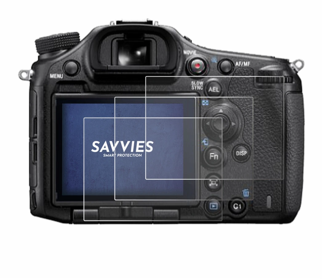 Immagine del dispositivo Sony Alpha 99 con un'ampia varietà di protezioni per lo schermo.
