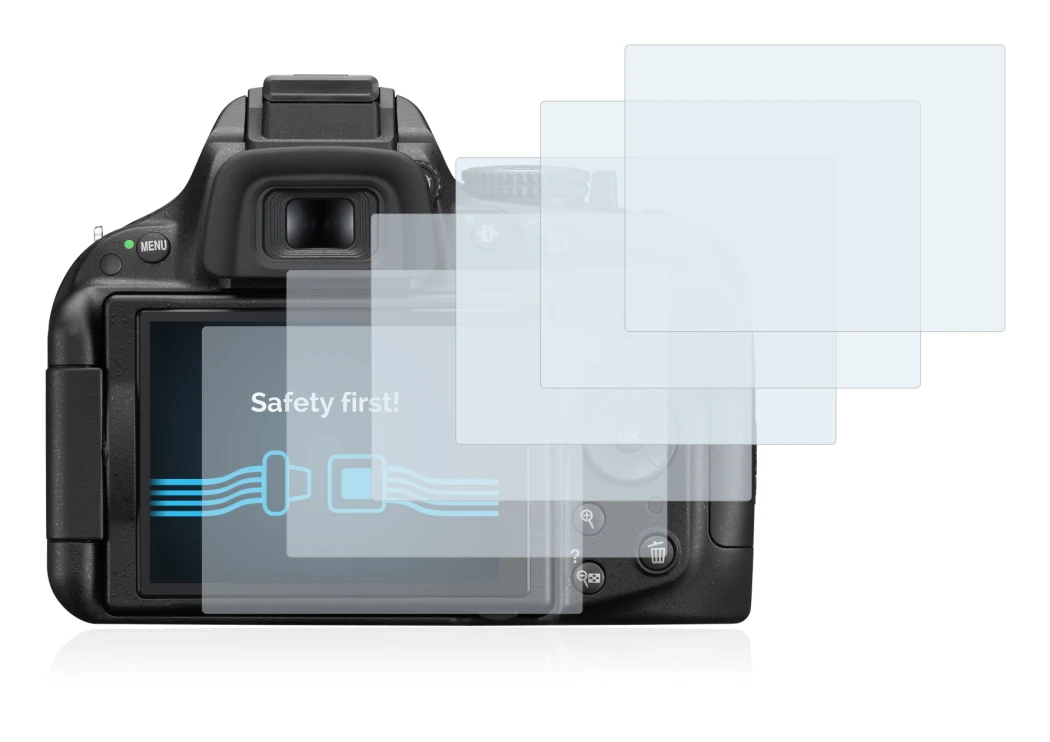 Immagine del dispositivo Nikon D5200 con un'ampia varietà di protezioni per lo schermo.