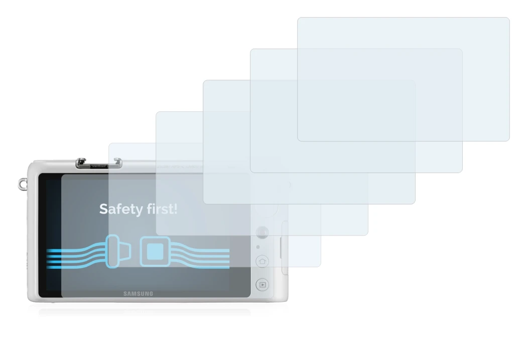 Immagine del dispositivo Samsung NX2000 con un'ampia varietà di protezioni per lo schermo.