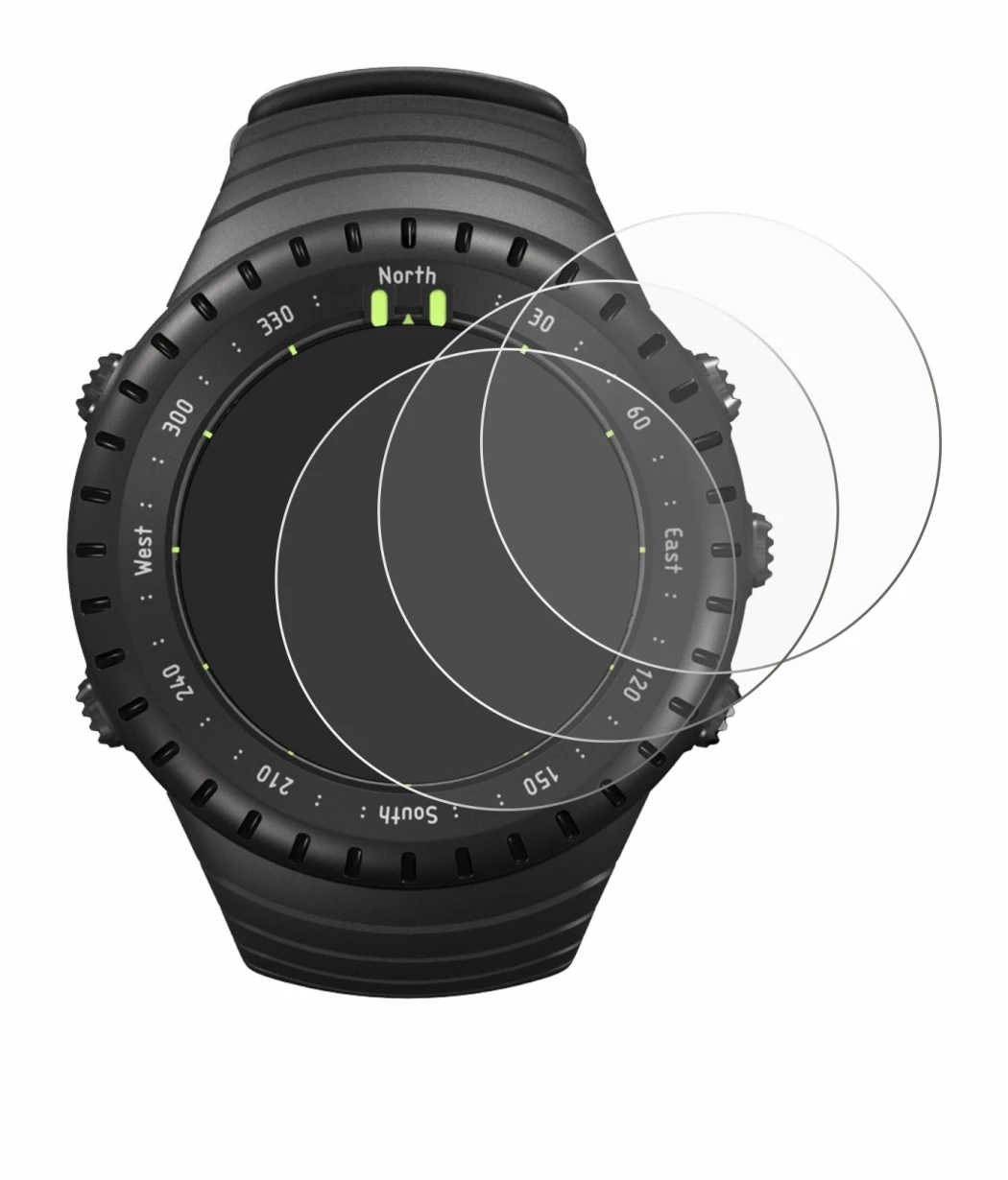 Immagine del dispositivo Suunto Core All Black con un'ampia varietà di protezioni per lo schermo.