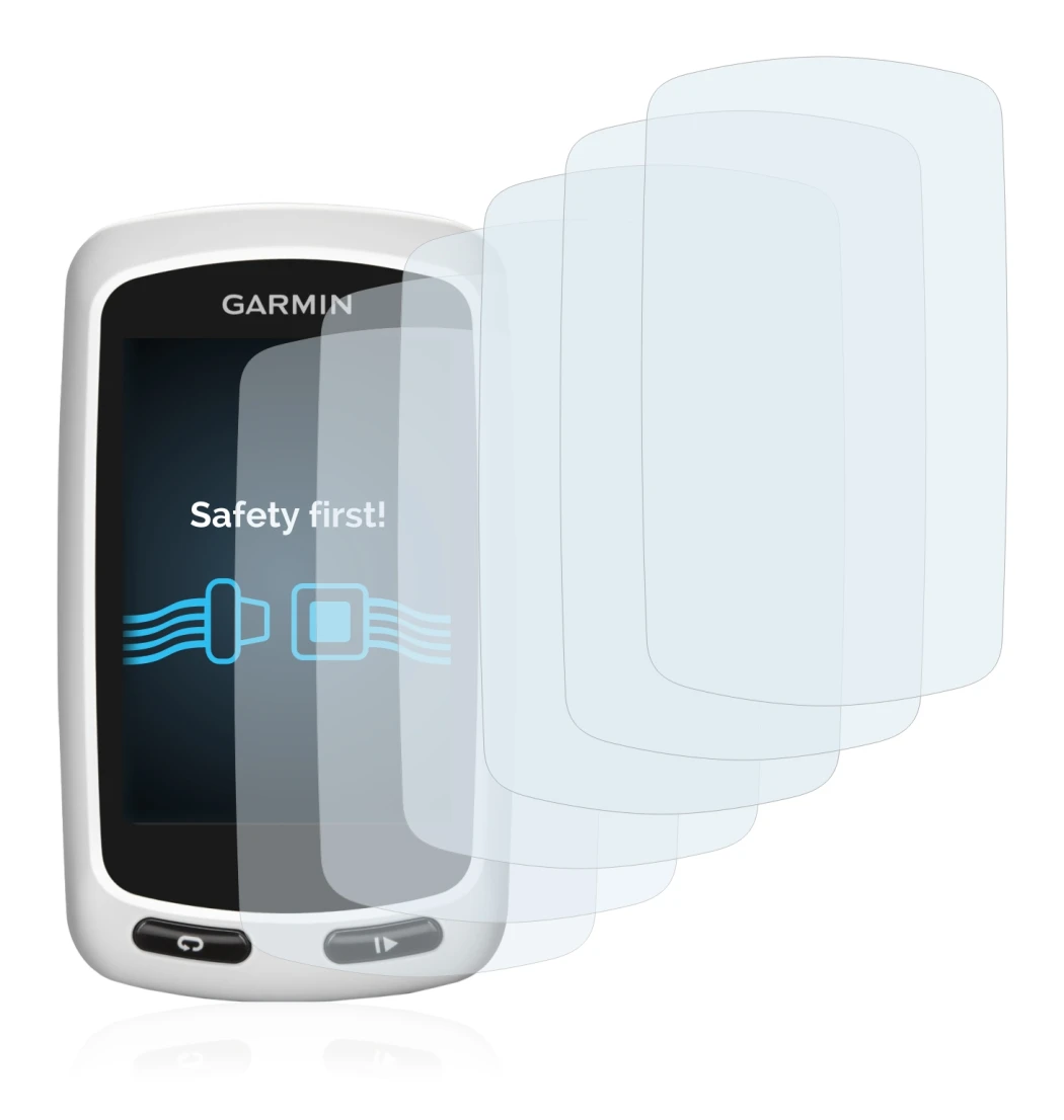 Immagine del dispositivo Garmin Edge Touring Plus con un'ampia varietà di protezioni per lo schermo.