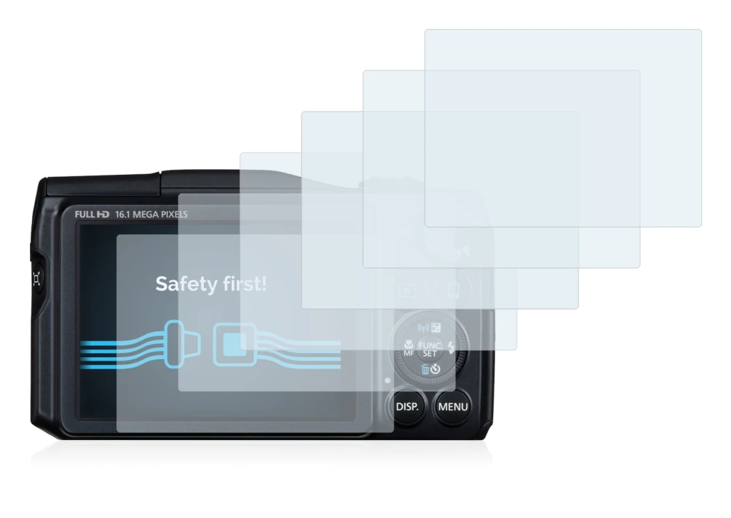 Immagine del dispositivo Canon PowerShot SX700 HS con un'ampia varietà di protezioni per lo schermo.