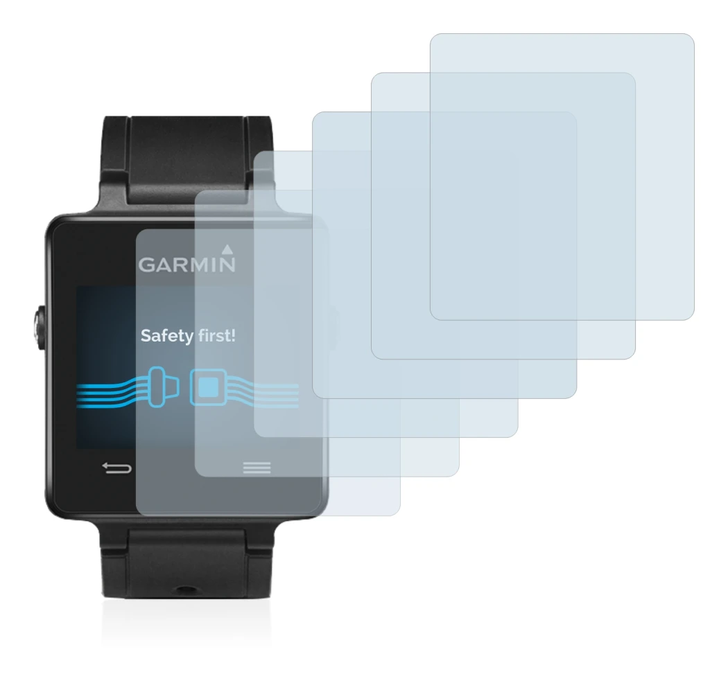 Immagine del dispositivo Garmin vivoactive con un'ampia varietà di protezioni per lo schermo.
