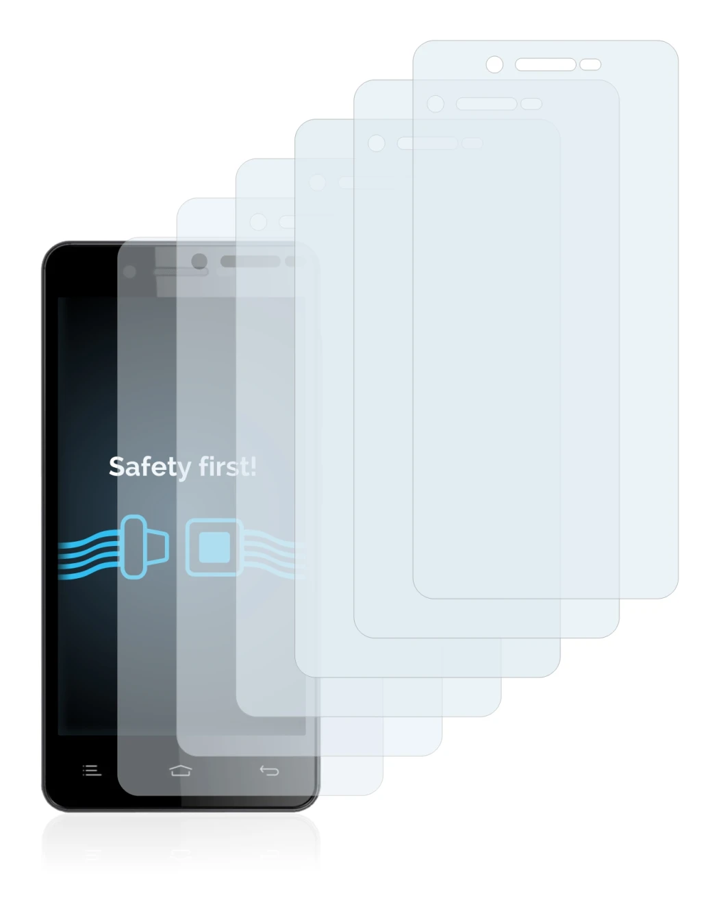 Immagine del dispositivo Gionee V183 con un'ampia varietà di protezioni per lo schermo.