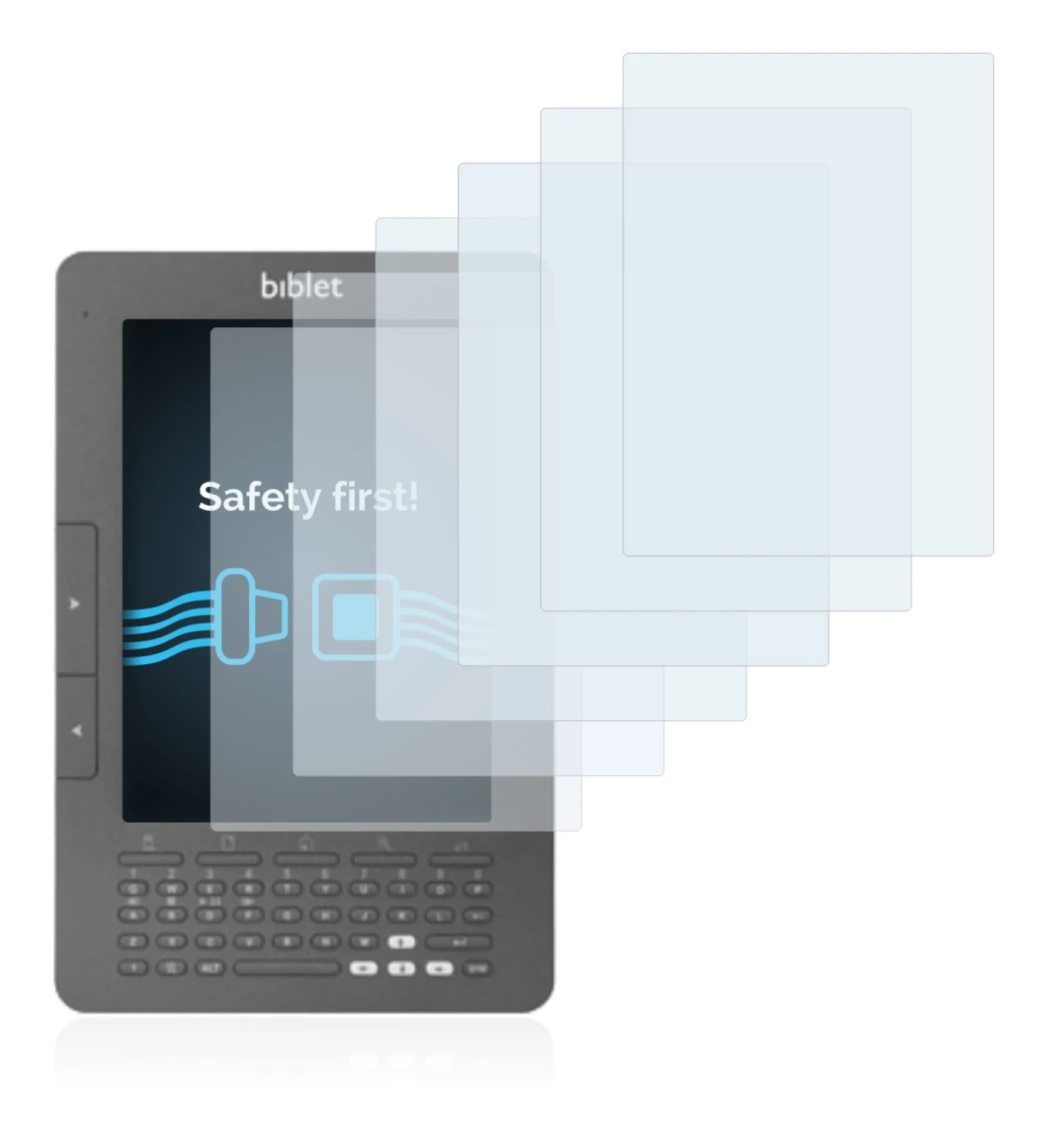 Immagine del dispositivo Biblet eBook Reader con un'ampia varietà di protezioni per lo schermo.