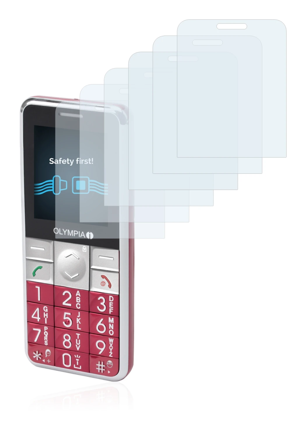 Immagine del dispositivo Olympia Viva Plus con un'ampia varietà di protezioni per lo schermo.