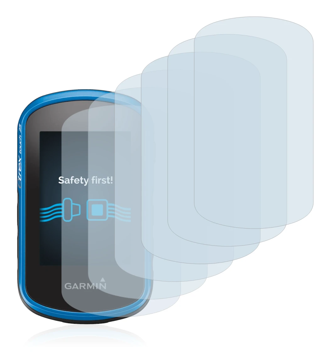 Immagine del dispositivo Garmin eTrex Touch 25 con un'ampia varietà di protezioni per lo schermo.