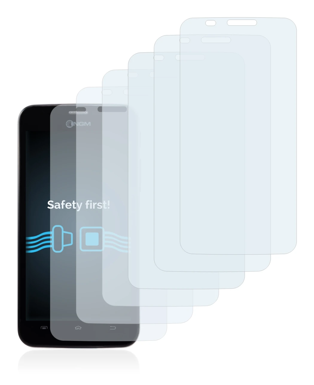 Immagine del dispositivo NGM Dynamic Life con un'ampia varietà di protezioni per lo schermo.