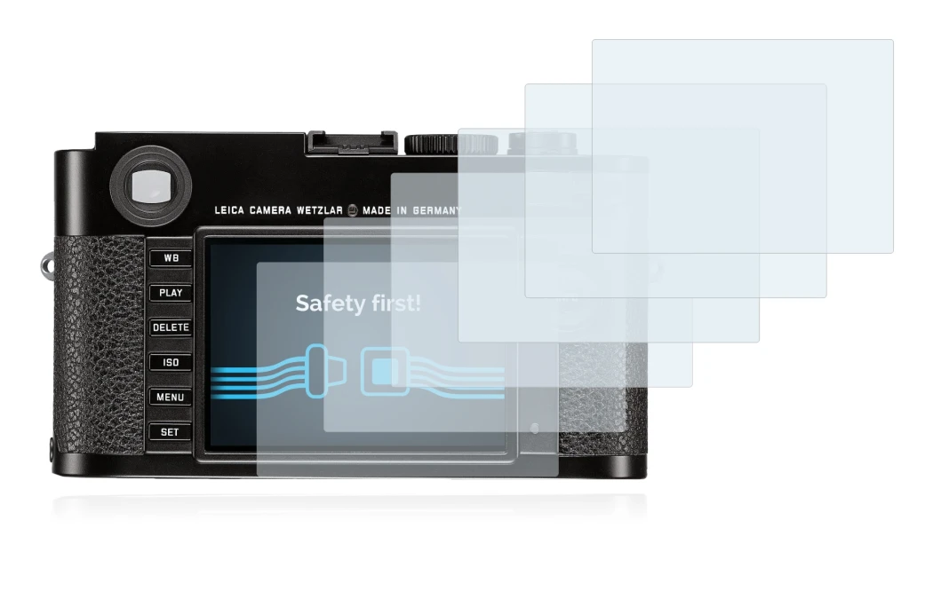Immagine del dispositivo Leica M (Typ 262) con un'ampia varietà di protezioni per lo schermo.