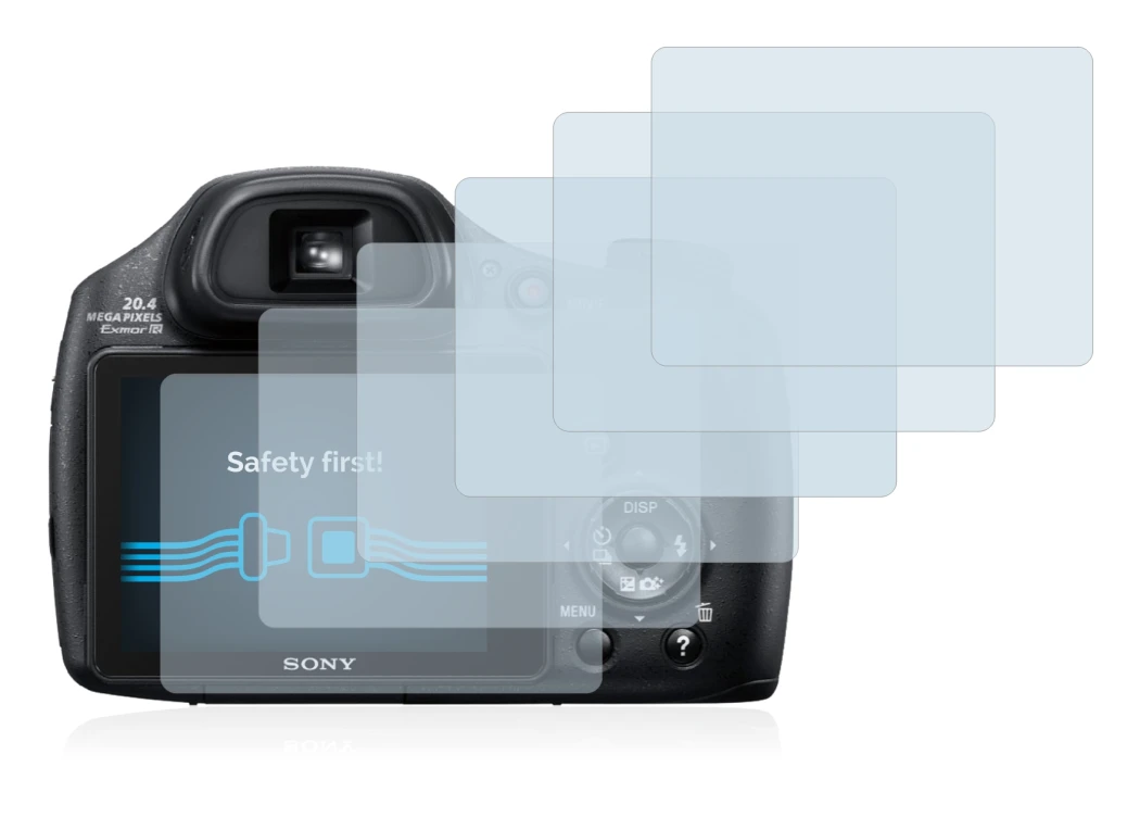 Immagine del dispositivo Sony Cyber-Shot DSC-HX350 con un'ampia varietà di protezioni per lo schermo.