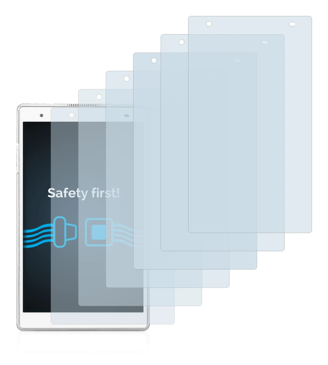 Immagine del dispositivo Lenovo Tab 4 8 Plus con un'ampia varietà di protezioni per lo schermo.