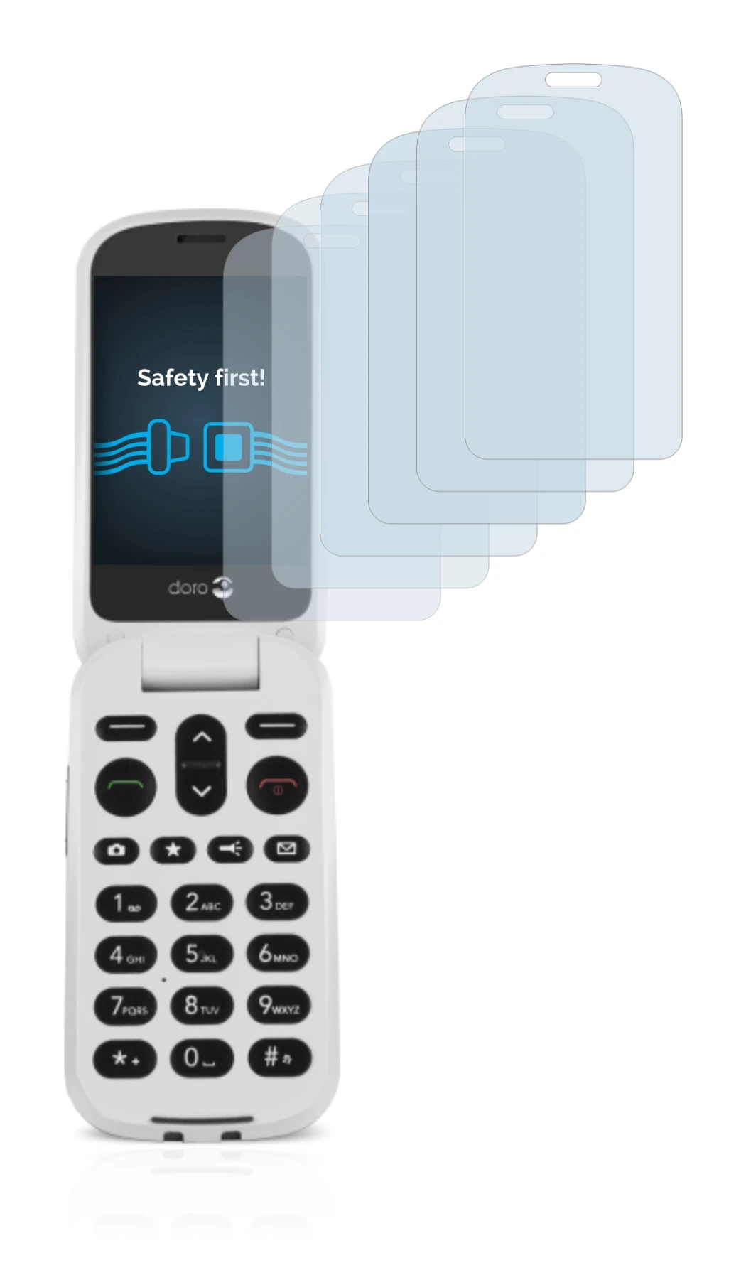 Immagine del dispositivo Doro 6050 con un'ampia varietà di protezioni per lo schermo.