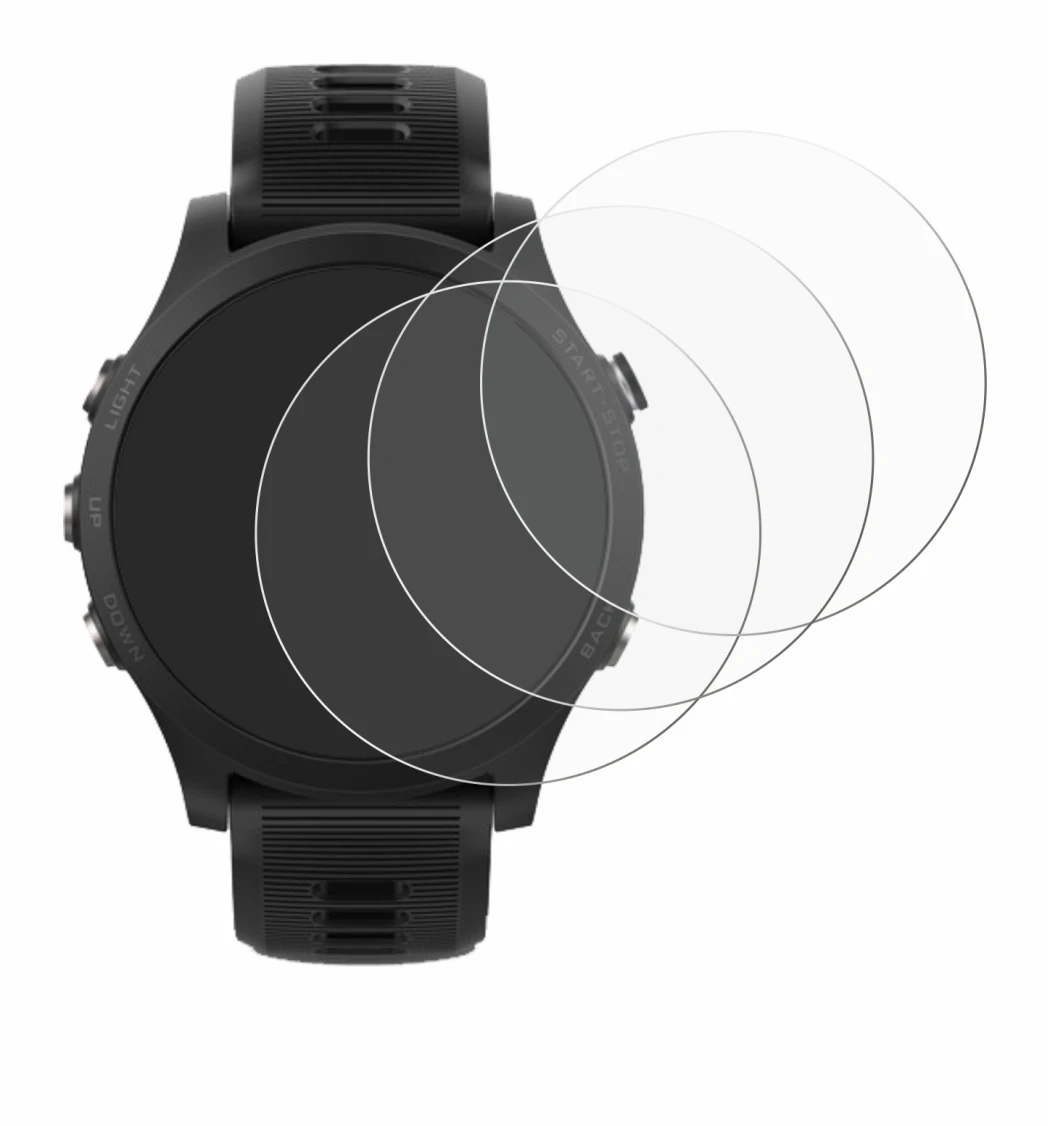 Immagine del dispositivo Garmin Forerunner 935 con un'ampia varietà di protezioni per lo schermo.