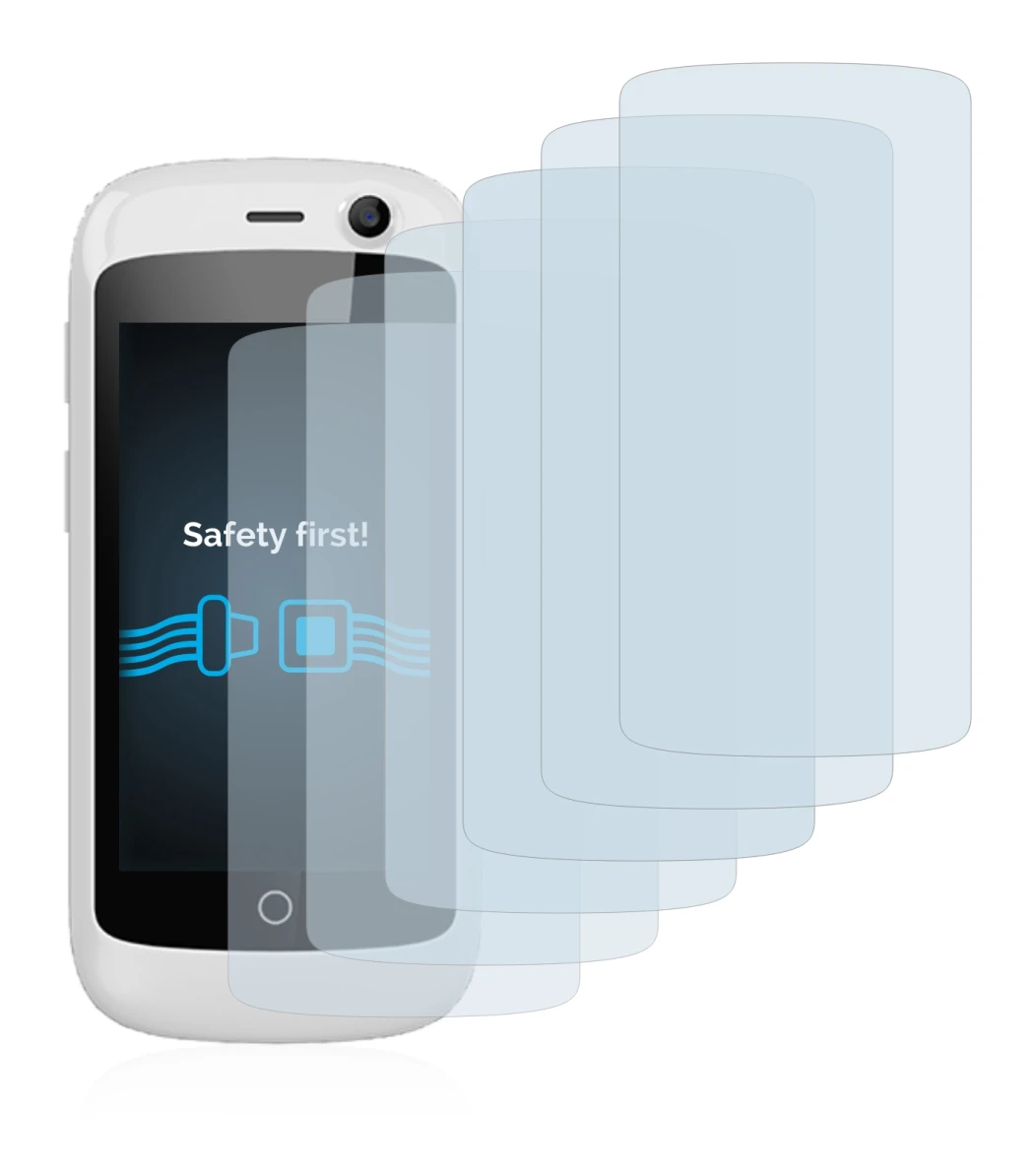 Immagine del dispositivo Unihertz Jelly Pro con un'ampia varietà di protezioni per lo schermo.