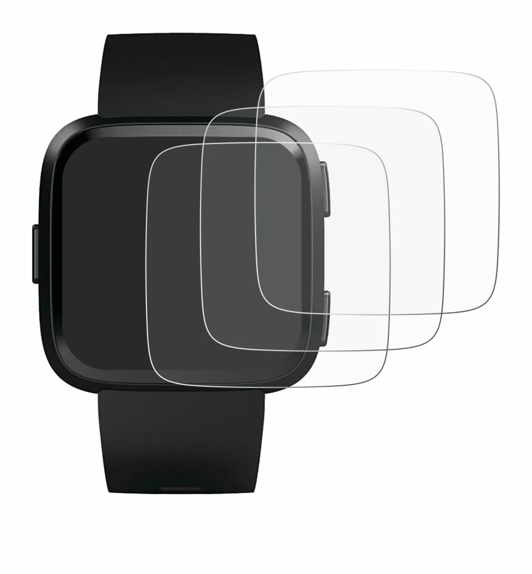 Immagine del dispositivo Fitbit Versa con un'ampia varietà di protezioni per lo schermo.