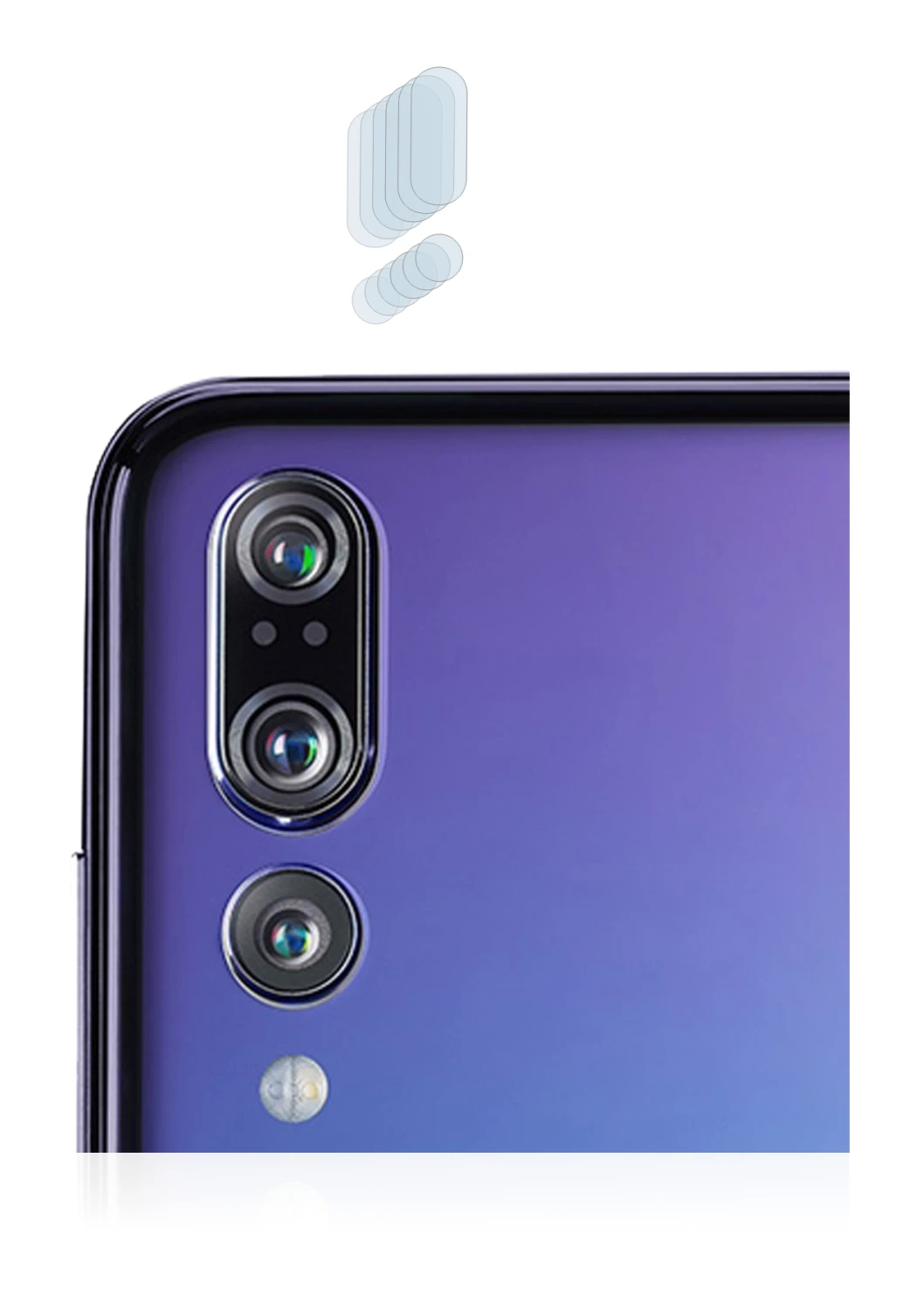 Immagine del dispositivo Huawei P20 Pro (SOLO Fotocamera) con un'ampia varietà di protezioni per lo schermo.