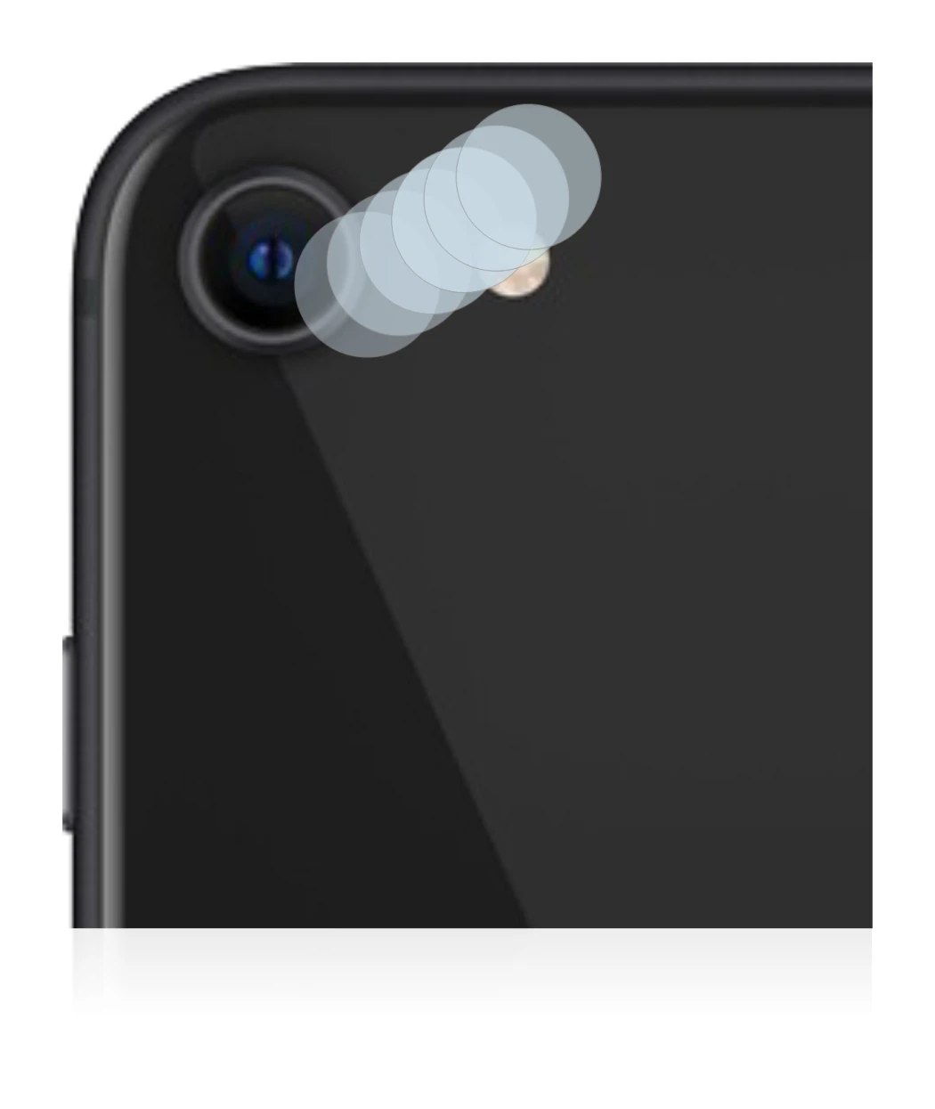 Immagine del dispositivo Apple iPhone SE 2 2020 (SOLO Fotocamera) con un'ampia varietà di protezioni per lo schermo.
