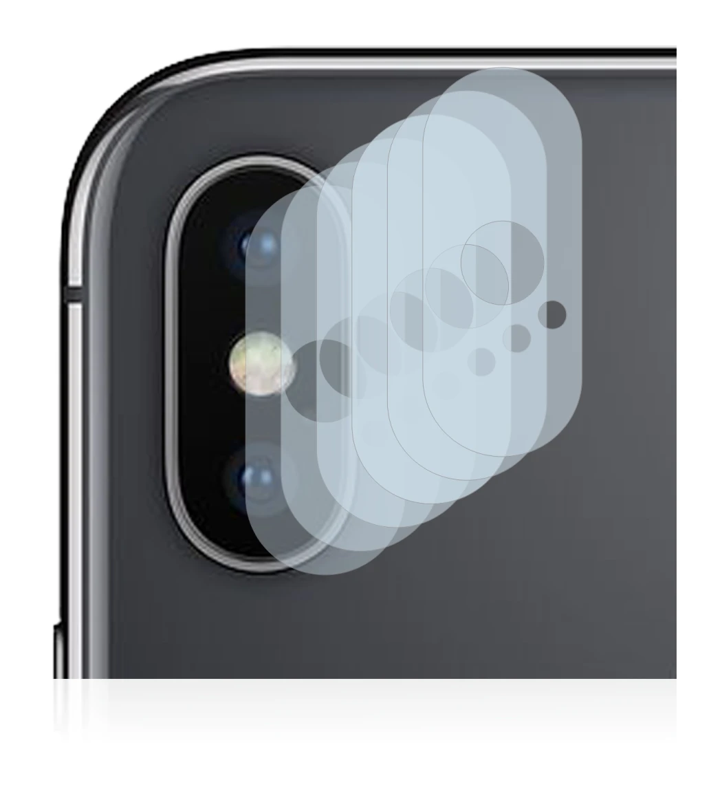 Immagine del dispositivo Apple iPhone Xs (SOLO Fotocamera) con un'ampia varietà di protezioni per lo schermo.