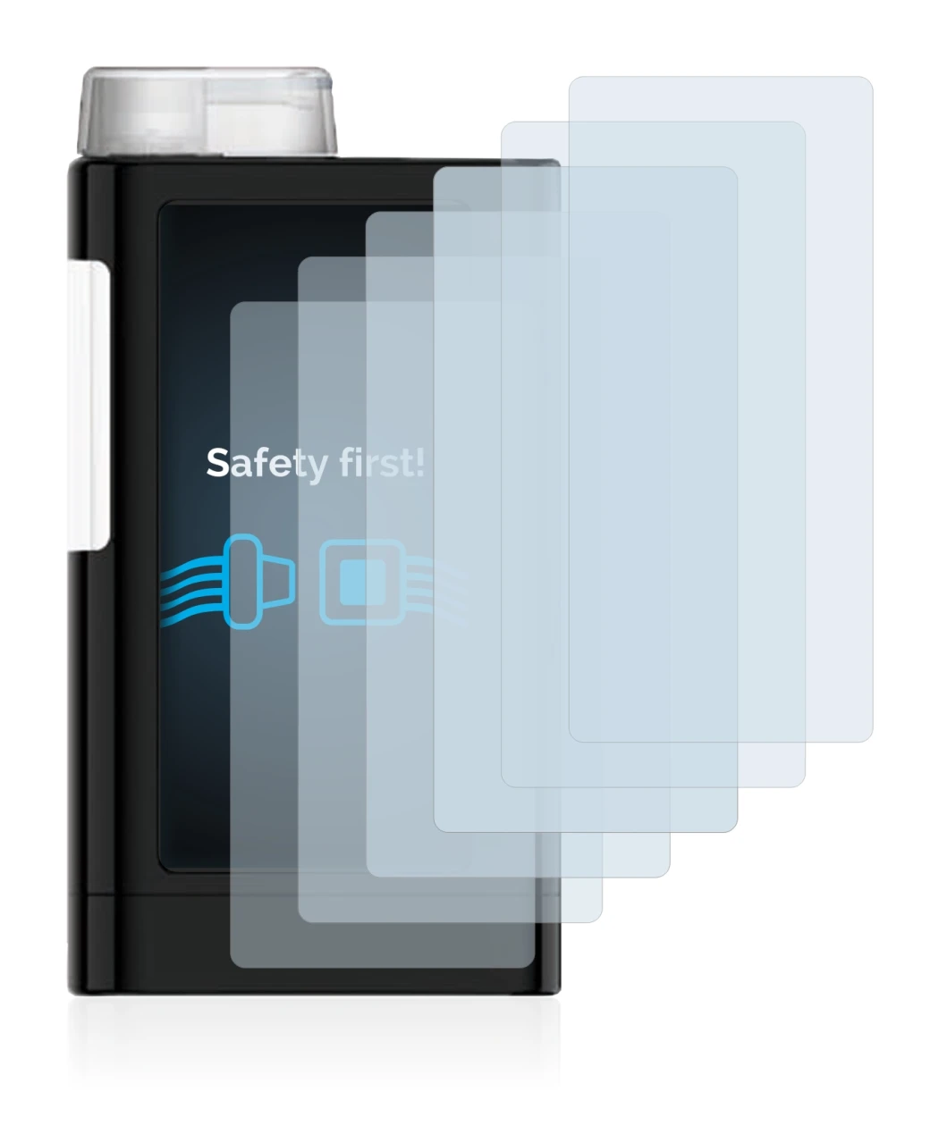 Immagine del dispositivo Mylife YpsoPump con un'ampia varietà di protezioni per lo schermo.