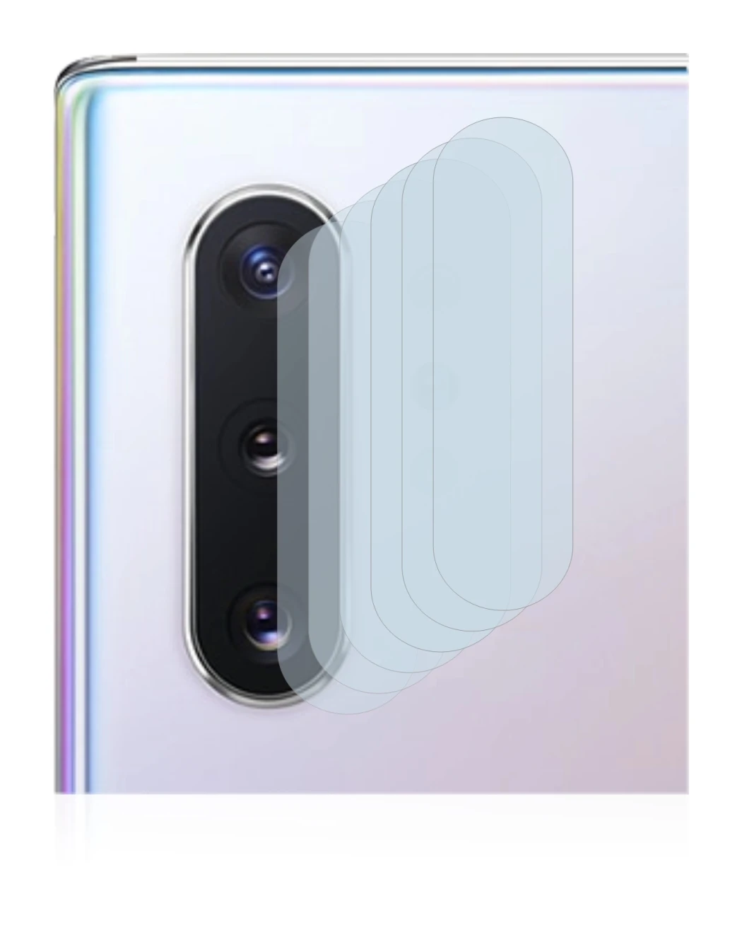 Immagine del dispositivo Samsung Galaxy Note 10 Plus (SOLO Fotocamera) con un'ampia varietà di protezioni per lo schermo.