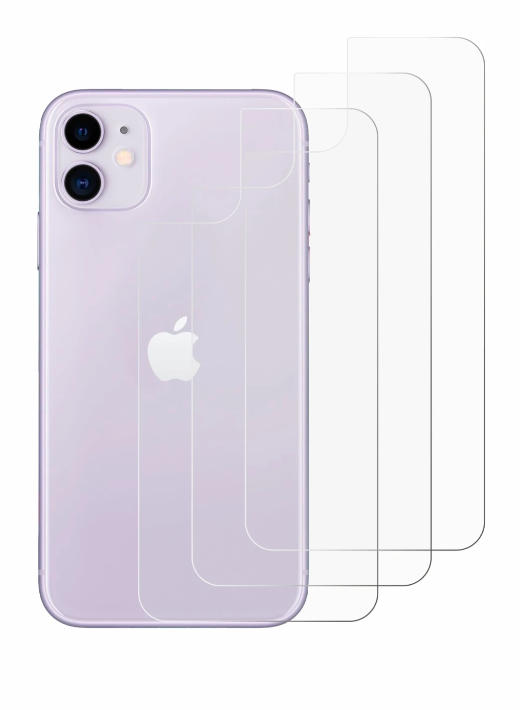 Immagine del dispositivo Apple iPhone 11 (Posteriore) con un'ampia varietà di protezioni per lo schermo.
