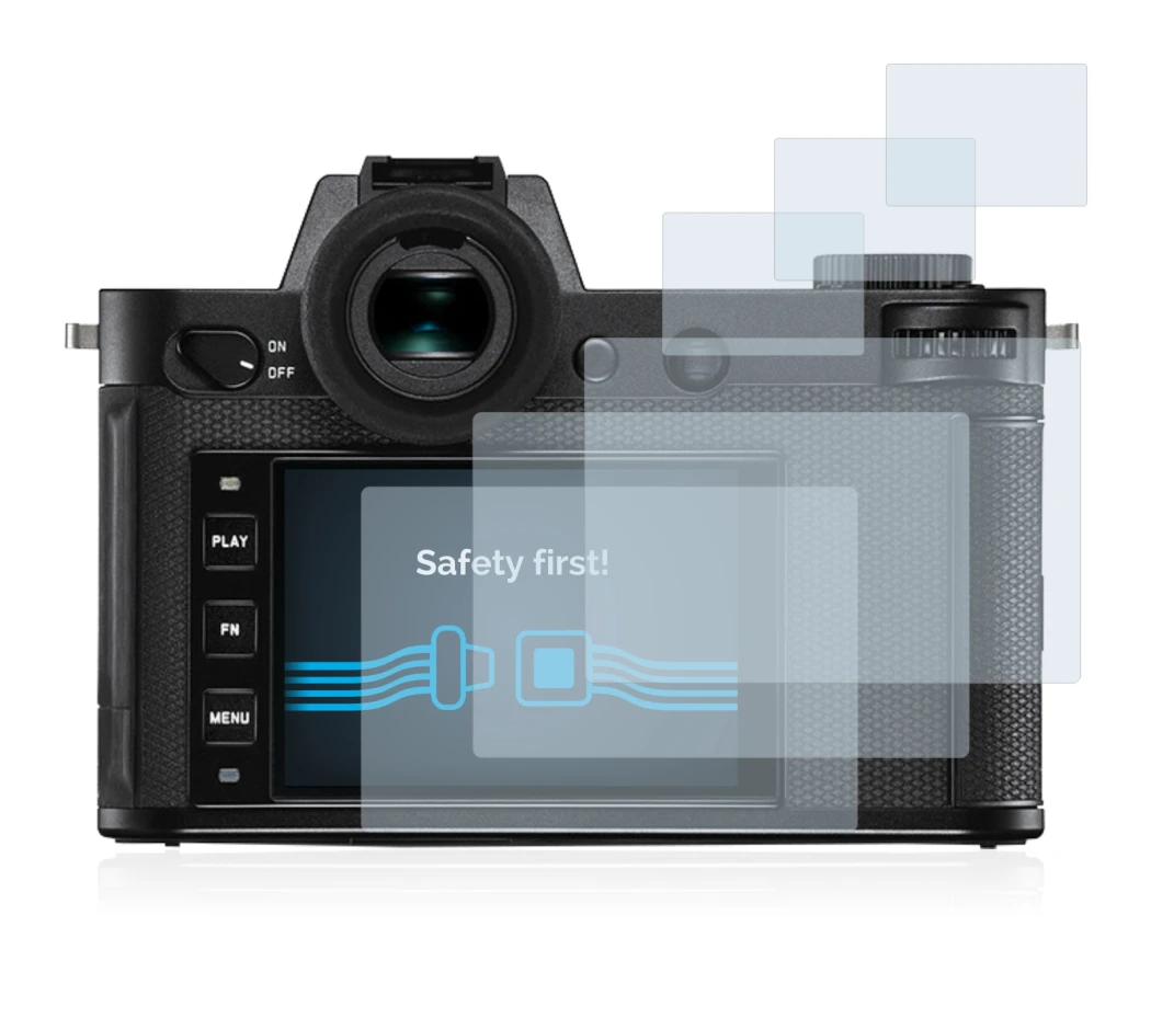 Immagine del dispositivo Leica SL2 con un'ampia varietà di protezioni per lo schermo.