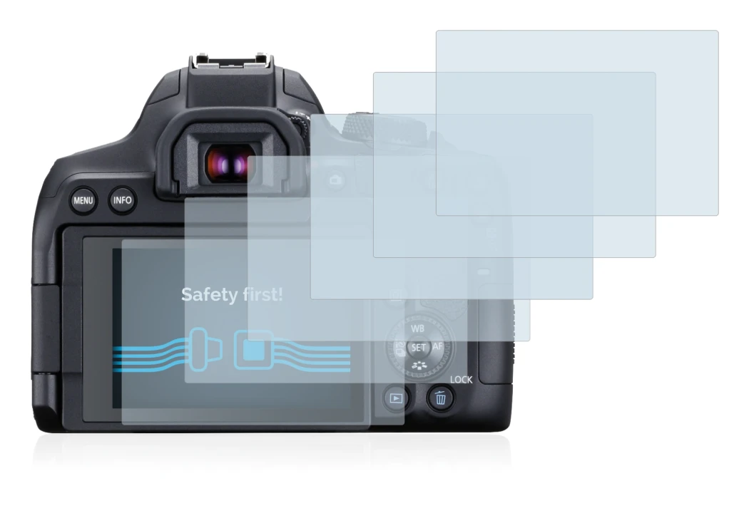 Immagine del dispositivo Canon EOS 850D con un'ampia varietà di protezioni per lo schermo.