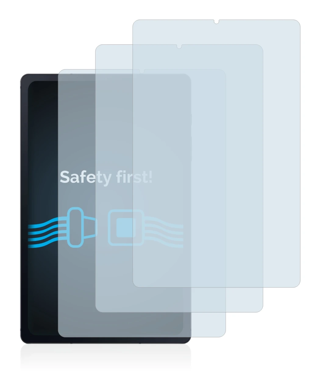 Immagine del dispositivo Samsung Galaxy Tab S6 Lite 2020 con un'ampia varietà di protezioni per lo schermo.