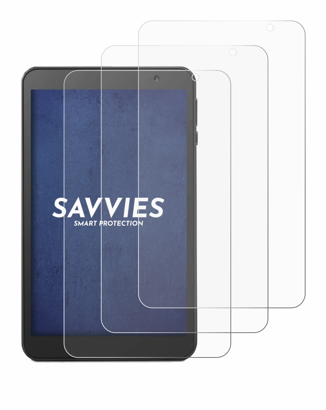 Immagine del dispositivo Vankyo MatrixPad S8 con un'ampia varietà di protezioni per lo schermo.
