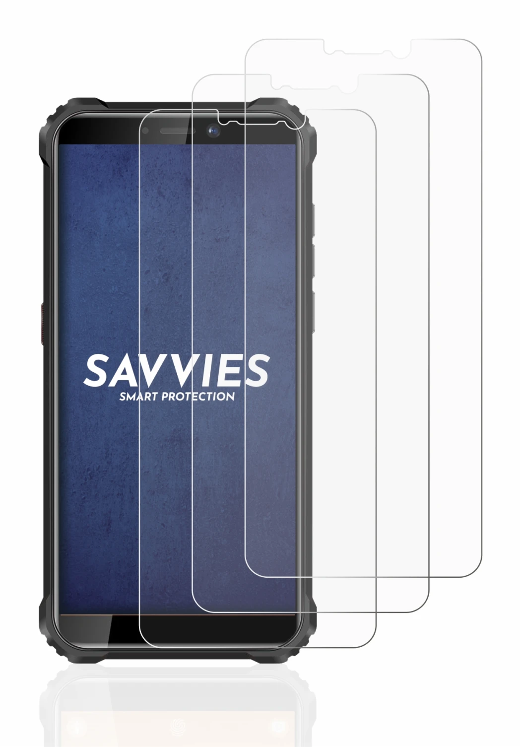 Immagine del dispositivo Oukitel WP5 con un'ampia varietà di protezioni per lo schermo.