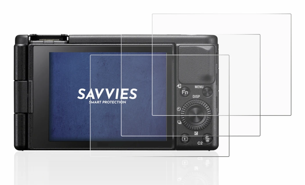 Immagine del dispositivo Sony ZV-1 con un'ampia varietà di protezioni per lo schermo.