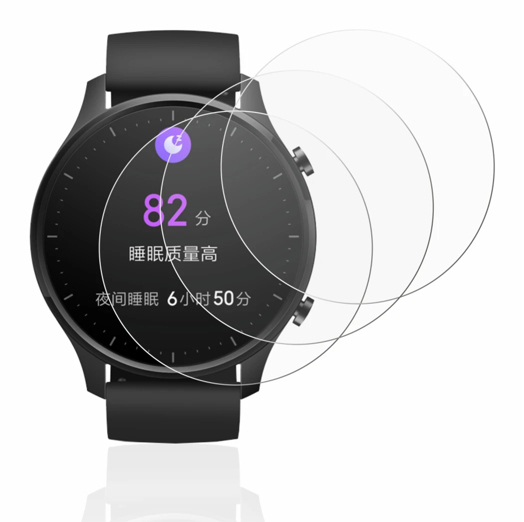 Immagine del dispositivo Xiaomi Mi Watch Revolve con un'ampia varietà di protezioni per lo schermo.