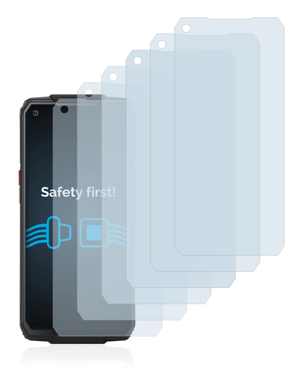 Immagine del dispositivo Oukitel WP7 con un'ampia varietà di protezioni per lo schermo.