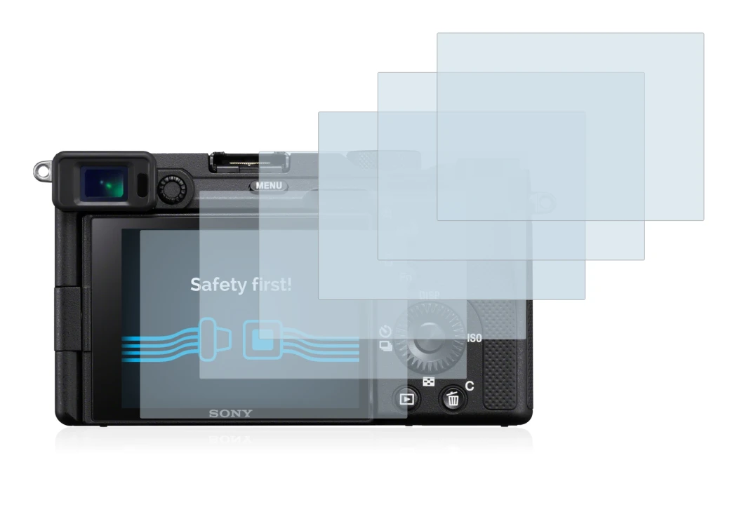 Immagine del dispositivo Sony A7C con un'ampia varietà di protezioni per lo schermo.