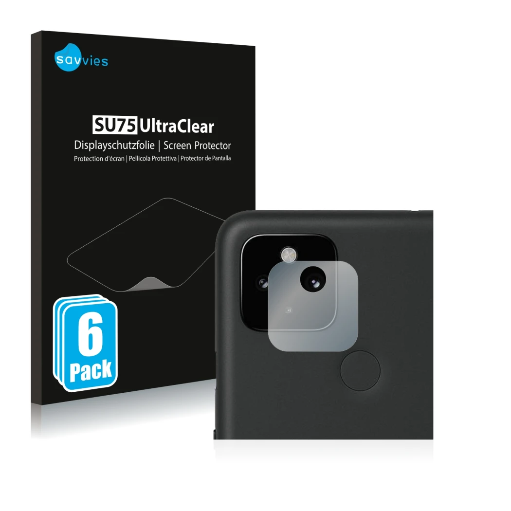 Parte frontale di una confezione del prodotto con il logo del marchio Savvies. Accanto è raffigurato il dispositivo Google Pix