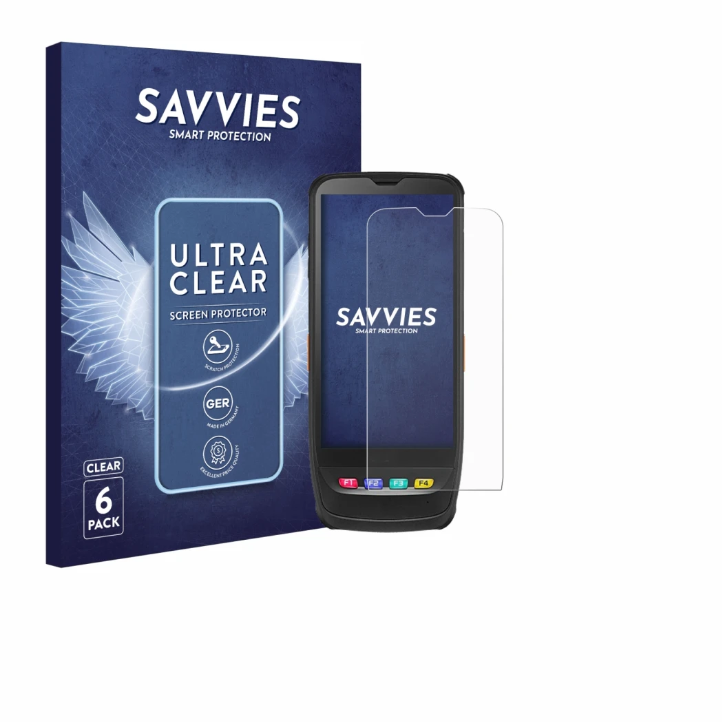 Parte frontale di una confezione del prodotto con il logo del marchio Savvies. Accanto è raffigurato il dispositivo Casio IT-G