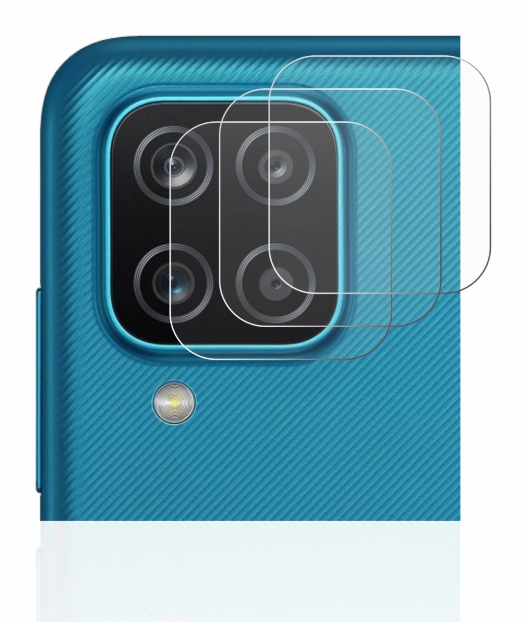 Immagine del dispositivo Samsung Galaxy A12 (SOLO Fotocamera) con un'ampia varietà di protezioni per lo schermo.