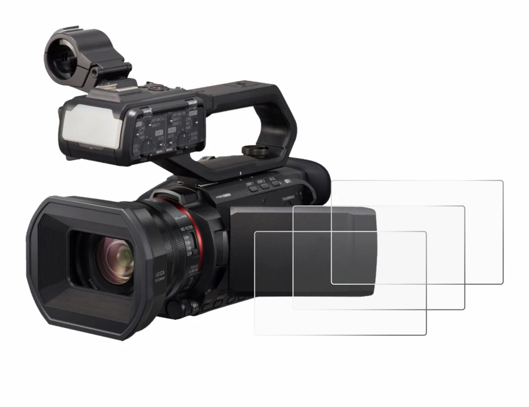 Immagine del dispositivo Panasonic HC-X2000 con un'ampia varietà di protezioni per lo schermo.