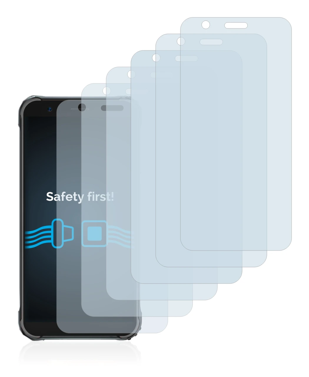 Immagine del dispositivo Blackview BV4900 con un'ampia varietà di protezioni per lo schermo.