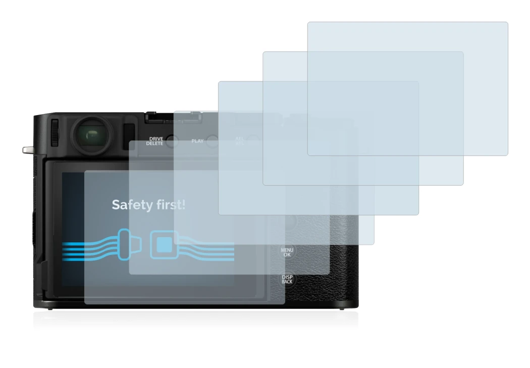 Immagine del dispositivo Fujifilm X-E4 con un'ampia varietà di protezioni per lo schermo.