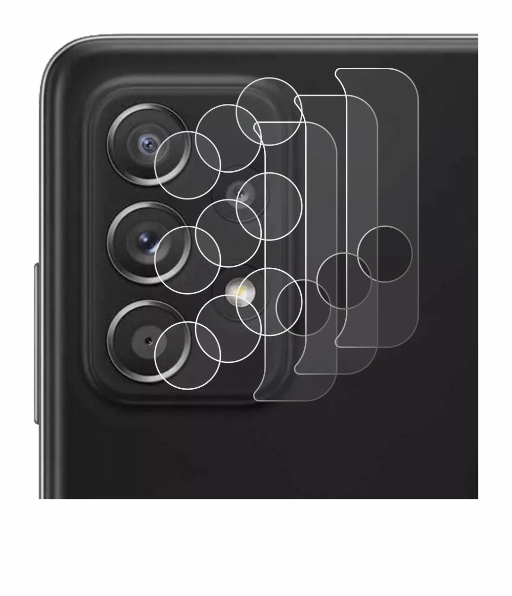 Immagine del dispositivo Samsung Galaxy A52 5G (SOLO Fotocamera) con un'ampia varietà di protezioni per lo schermo.