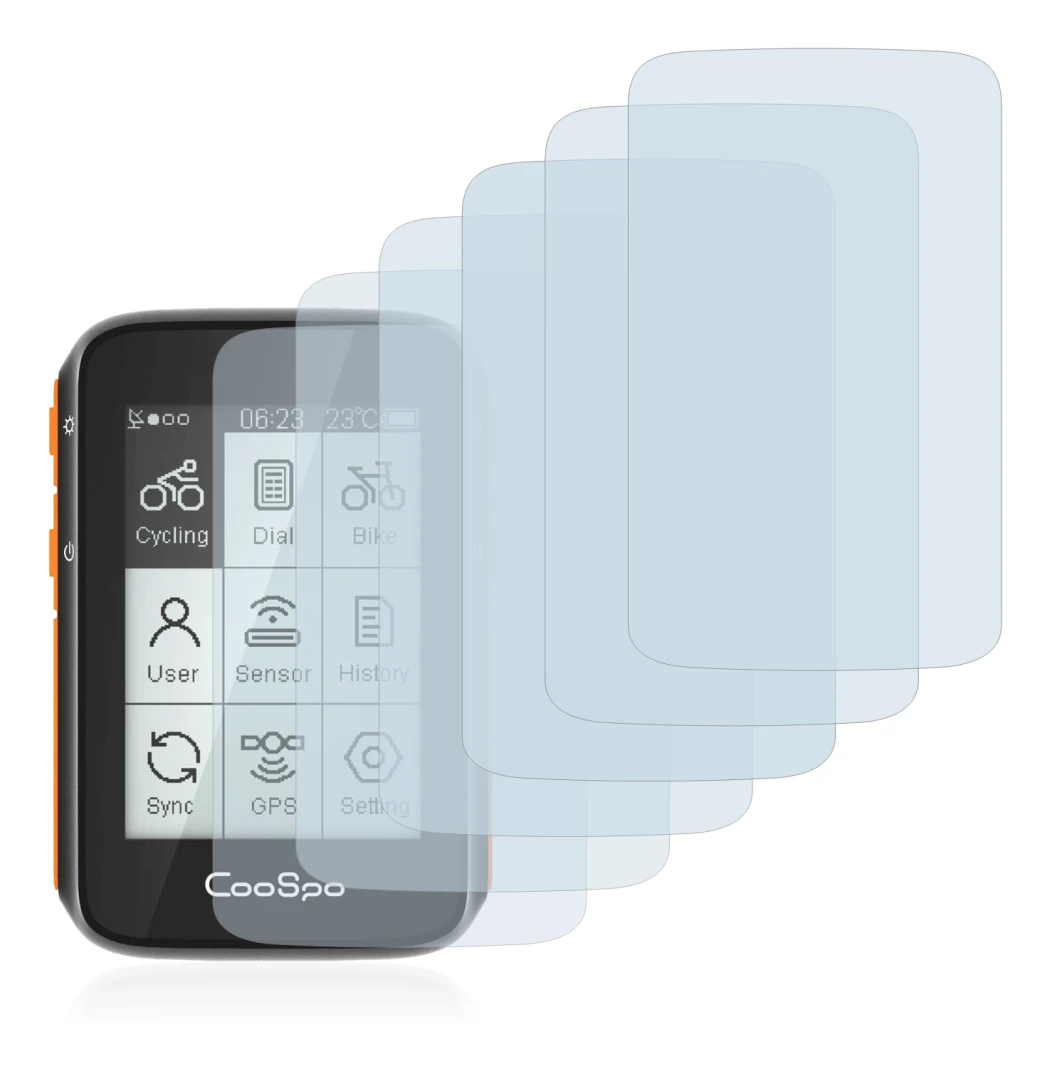 Immagine del dispositivo CooSpo BC200 con un'ampia varietà di protezioni per lo schermo.