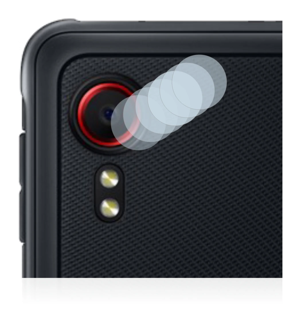 Immagine del dispositivo Samsung Galaxy XCover 5 (SOLO Fotocamera) con un'ampia varietà di protezioni per lo schermo.