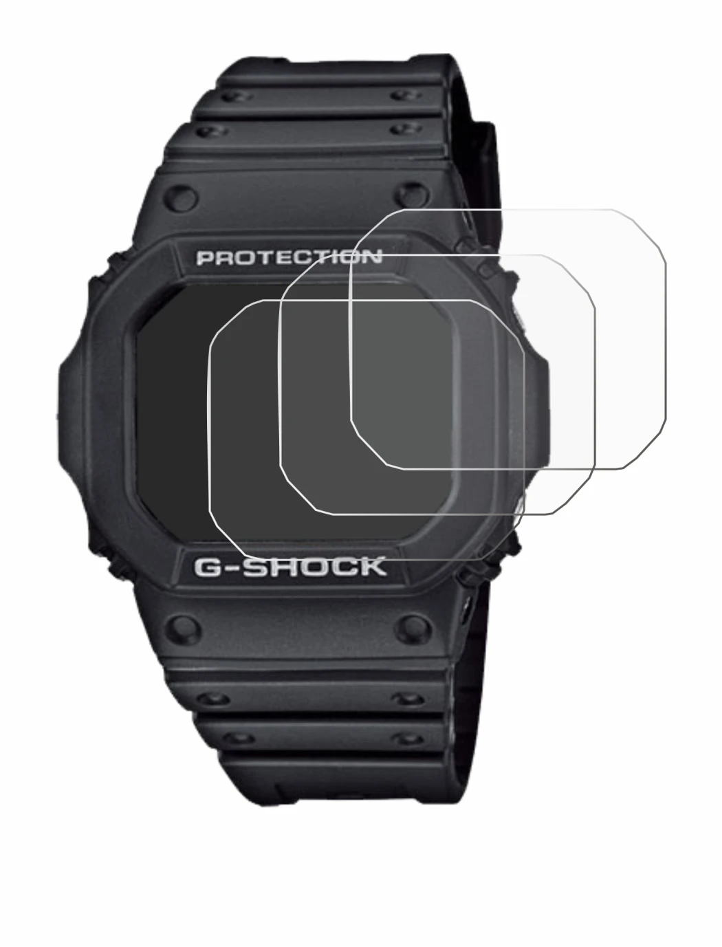 Immagine del dispositivo Casio G-Shock GW-M5610-1ER con un'ampia varietà di protezioni per lo schermo.