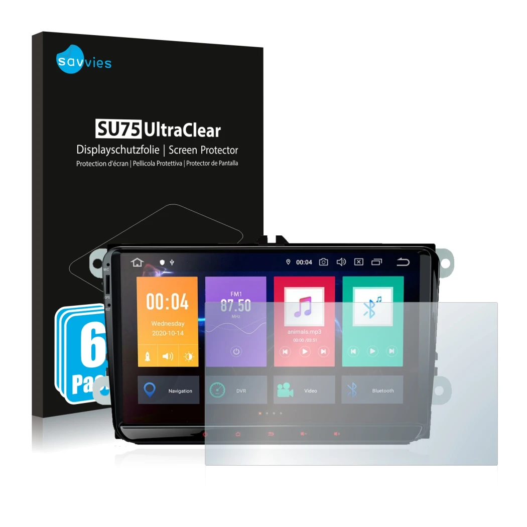 Parte frontale di una confezione del prodotto con il logo del marchio Savvies. Accanto è raffigurato il dispositivo Xtrons PBE