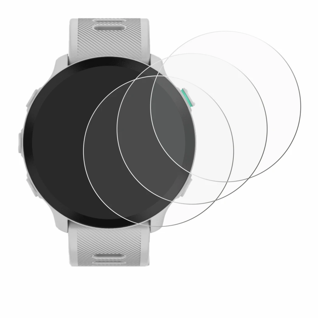 Immagine del dispositivo Garmin Forerunner 55 con un'ampia varietà di protezioni per lo schermo.